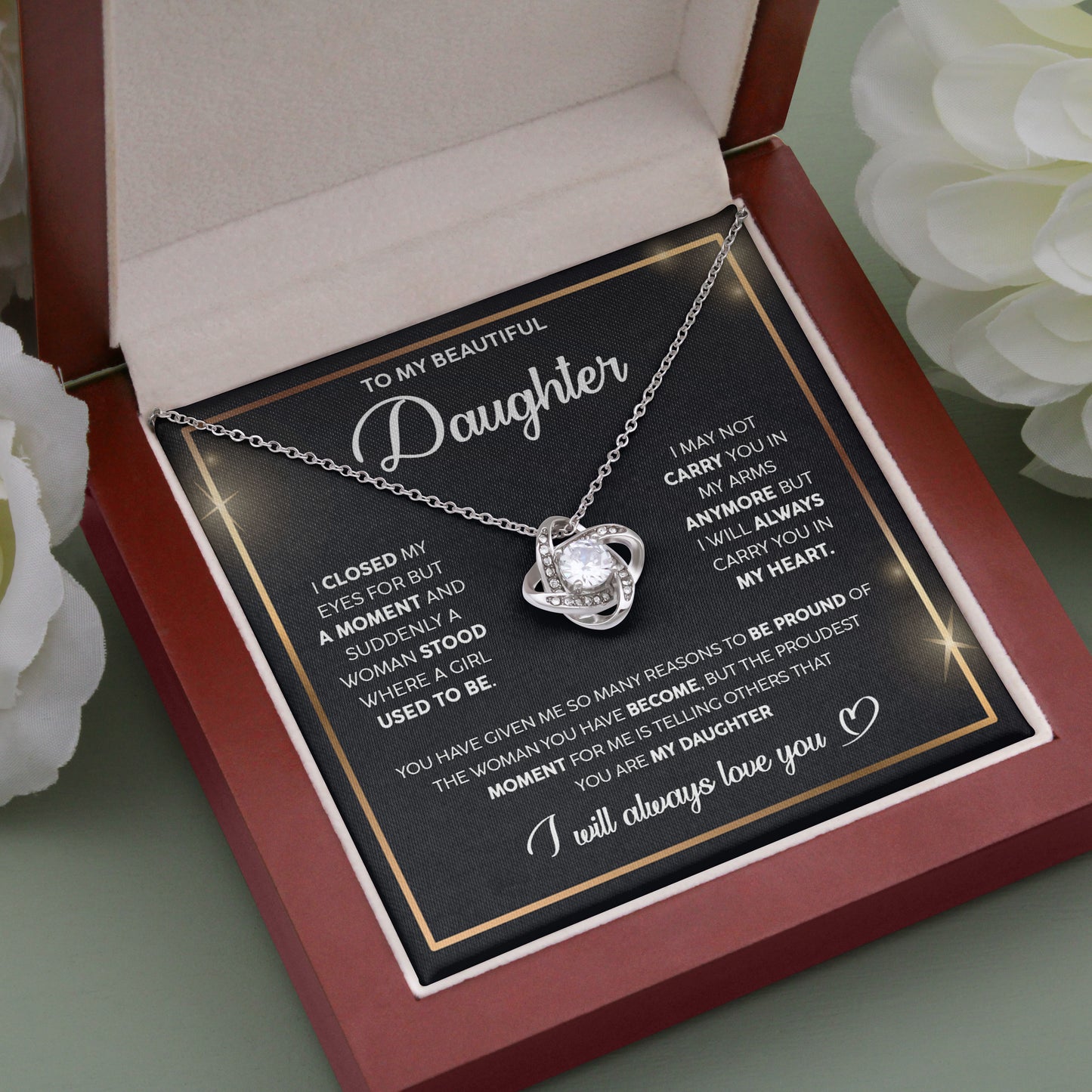 To My Daughter - Always Love You - Gift For Daughter - Love Knot Necklace
