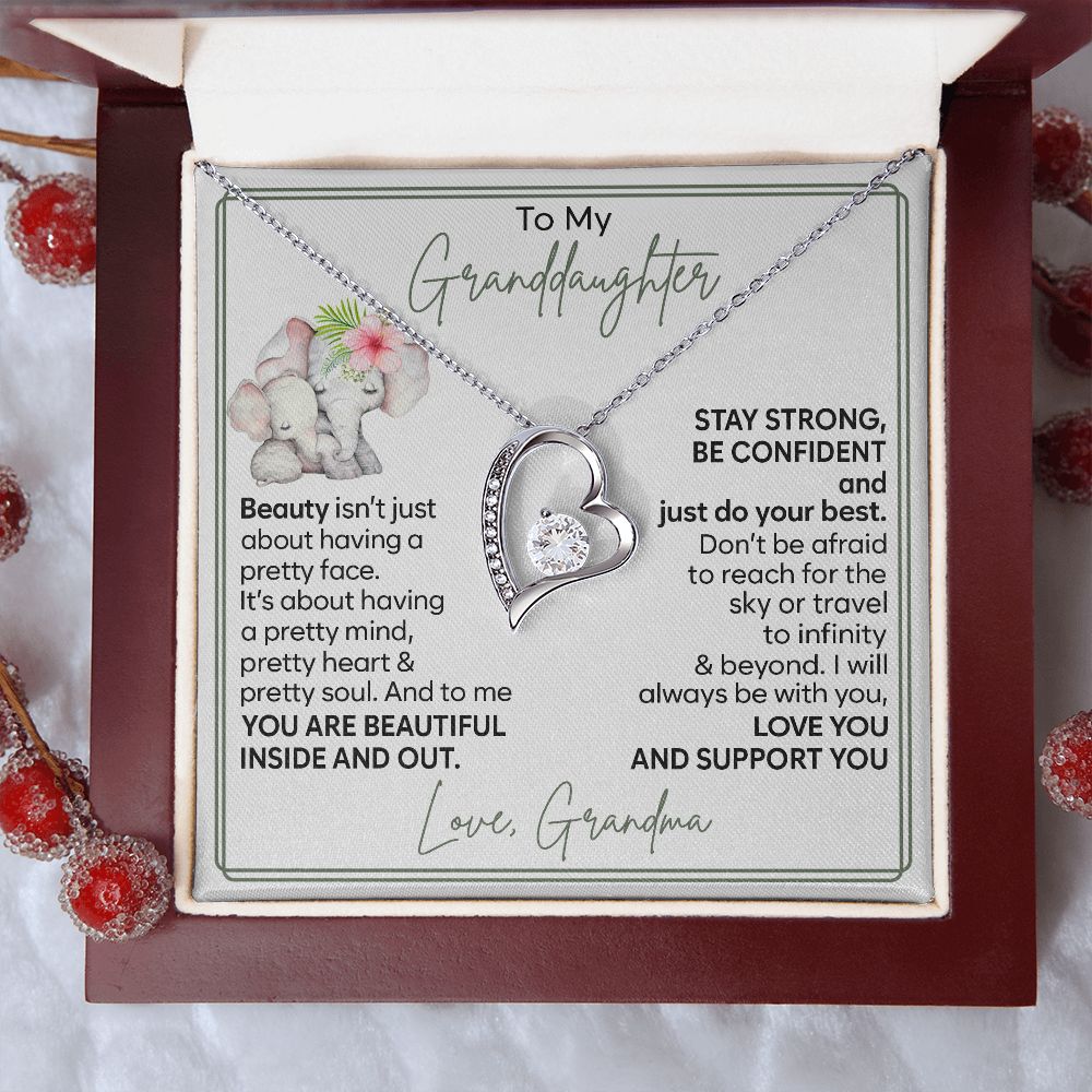 To My Granddaughter - Stay Strong - Forever Love Necklace