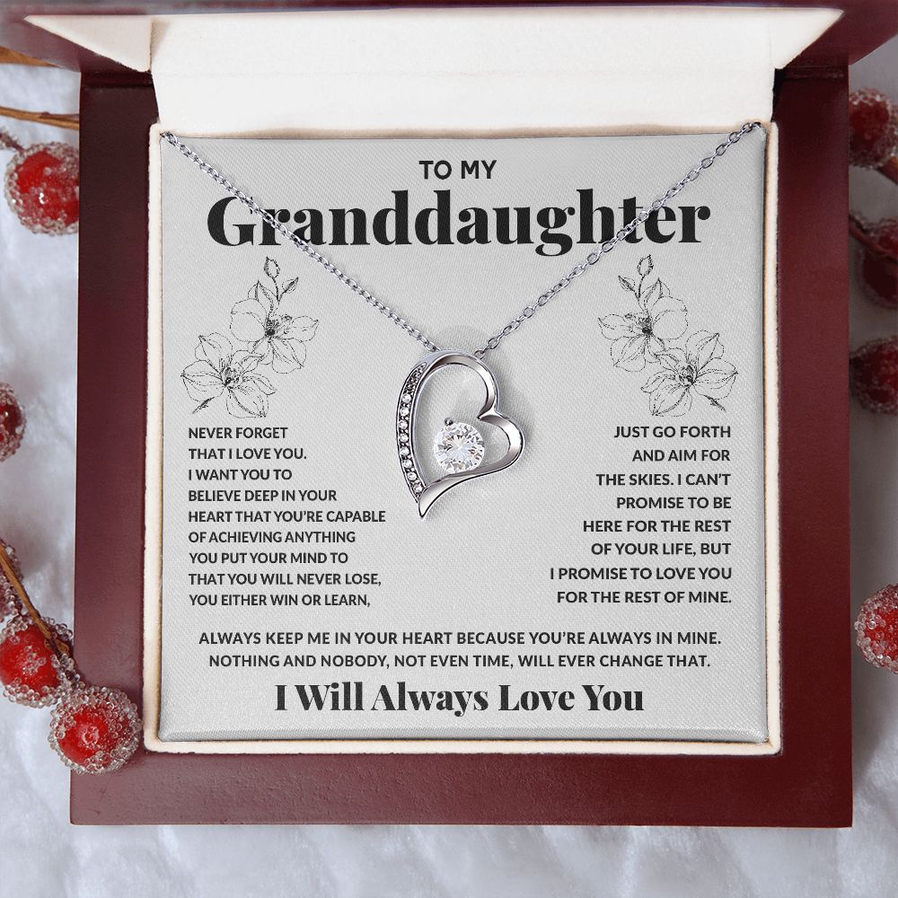 To My Granddaughter - Always In Mine - Forever Love Necklace