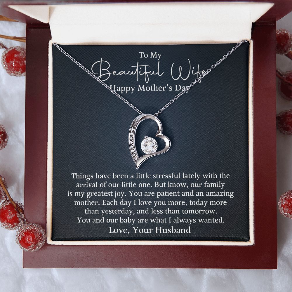 To Beautiful Wife - I Love You More - Forever Love Necklace