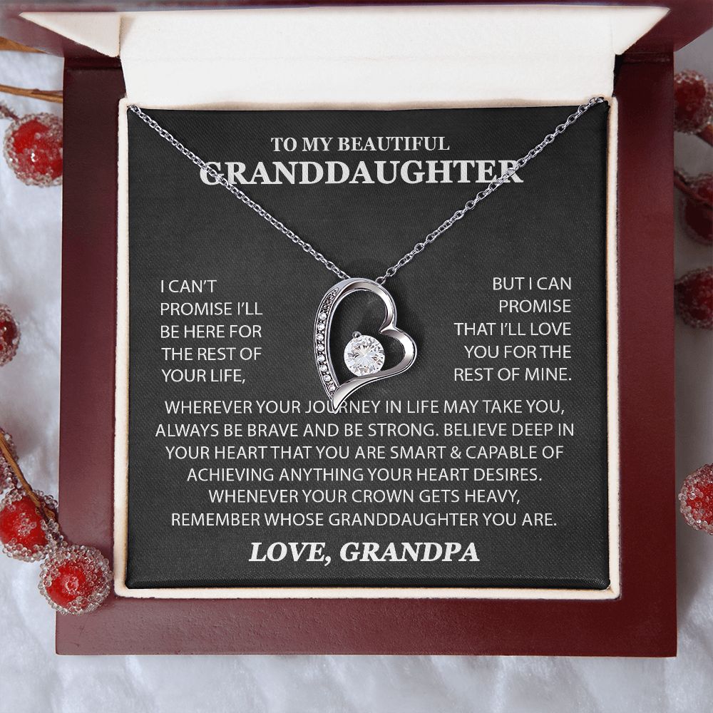 To My Granddaughter Necklace - Journey In Life - Gift For Granddaughter From Grandpa