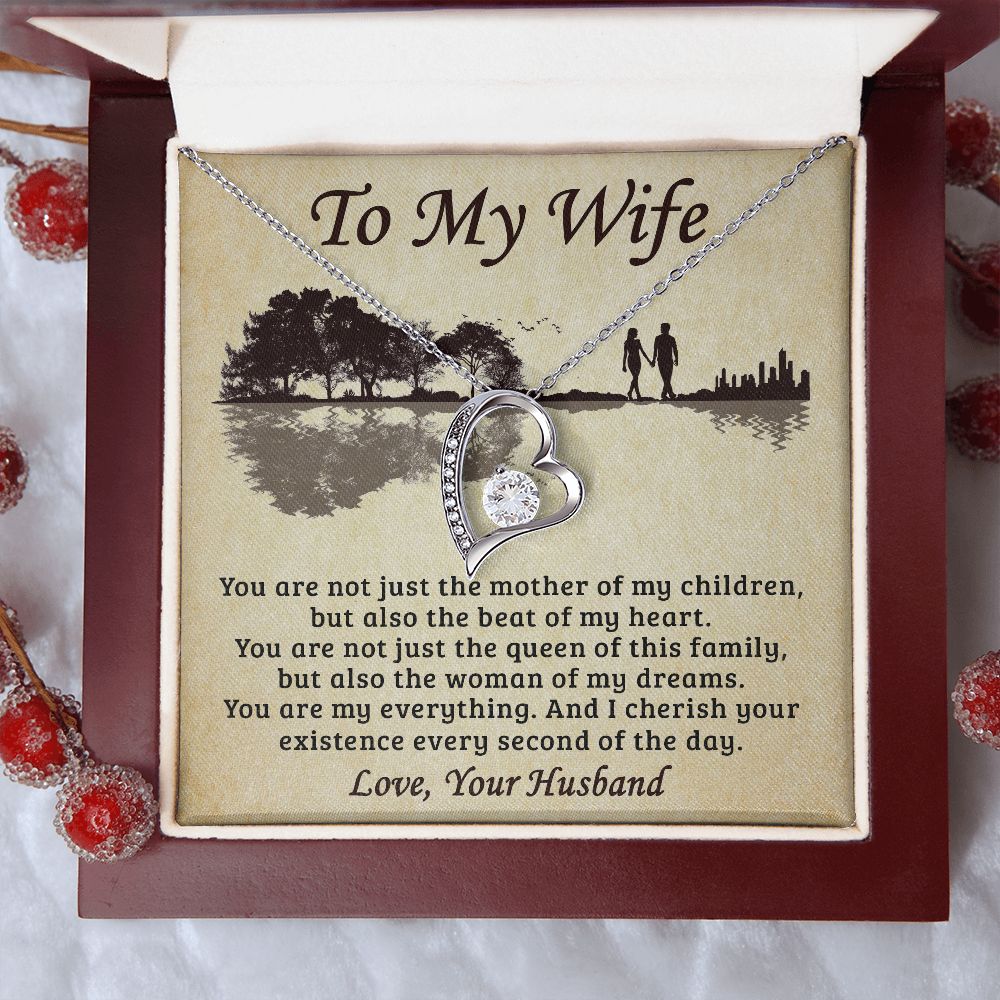 Wife The Beat Of My Heart - Forever Love Necklace - Gift For Wife From Husband