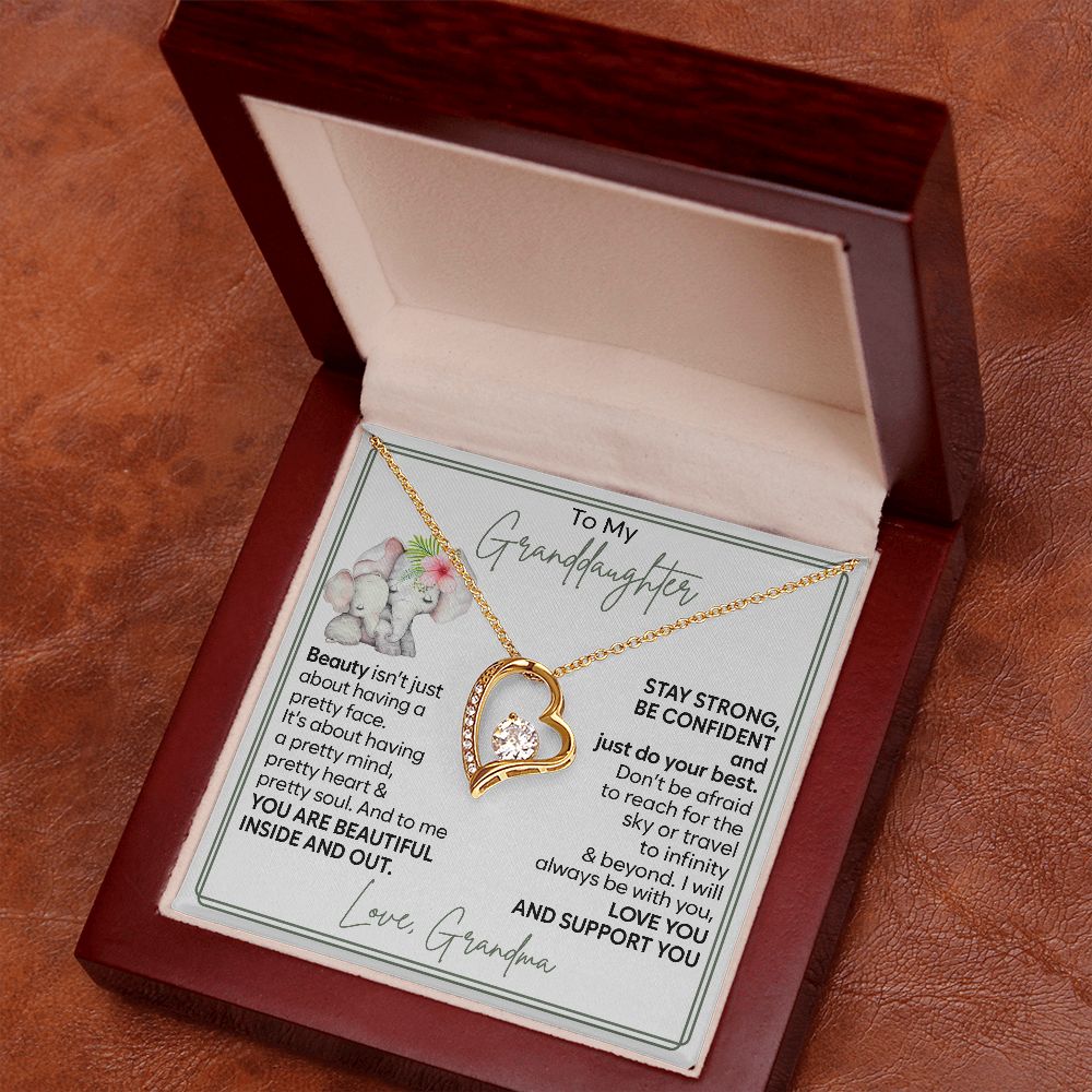 To My Granddaughter - Stay Strong - Forever Love Necklace