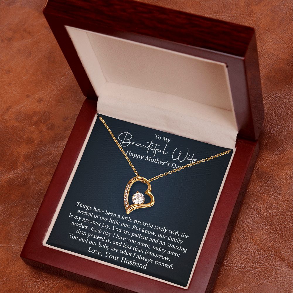 To Beautiful Wife - I Love You More - Forever Love Necklace