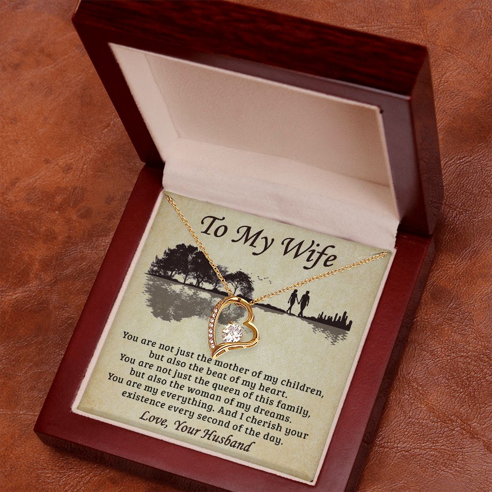 Wife The Beat Of My Heart - Forever Love Necklace - Gift For Wife From Husband