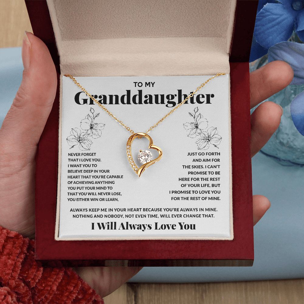 To My Granddaughter - Always In Mine - Forever Love Necklace