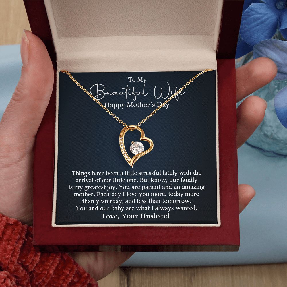 To Beautiful Wife - I Love You More - Forever Love Necklace
