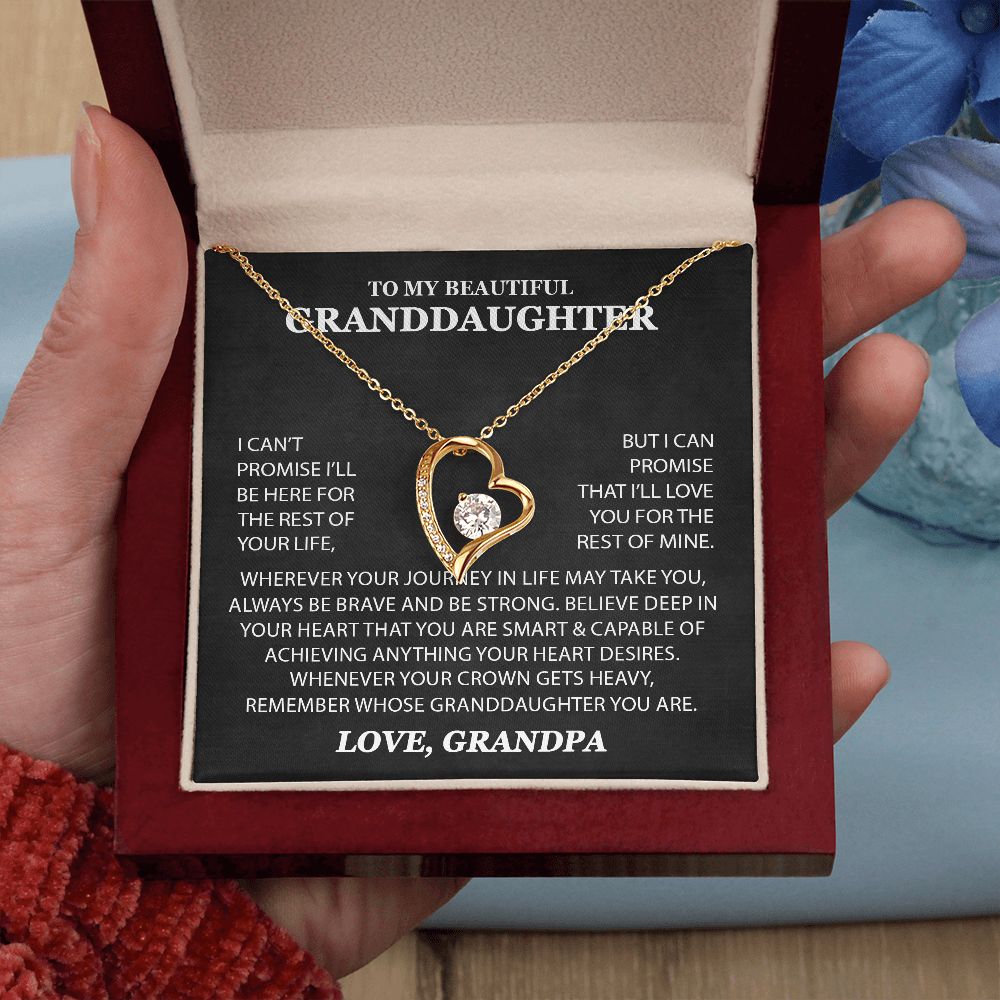 To My Granddaughter Necklace - Journey In Life - Gift For Granddaughter From Grandpa