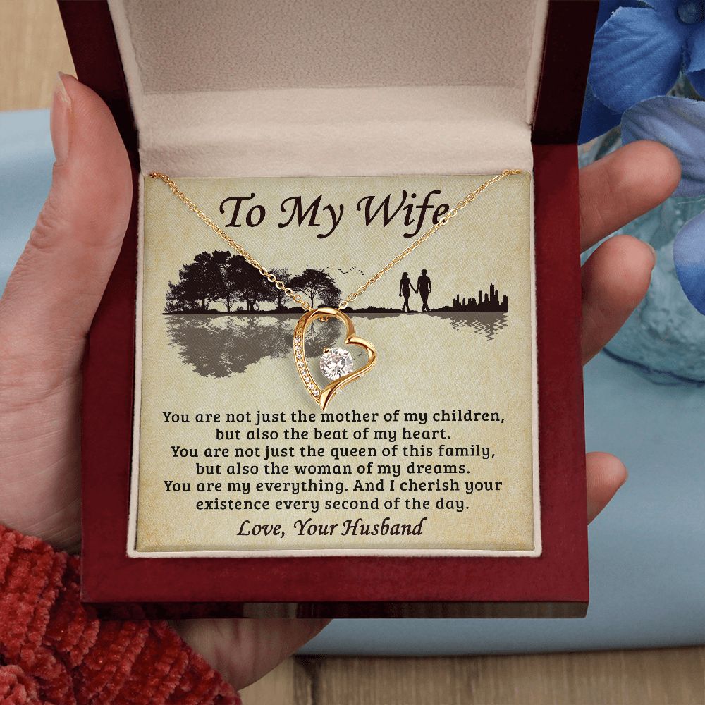 Wife The Beat Of My Heart - Forever Love Necklace - Gift For Wife From Husband