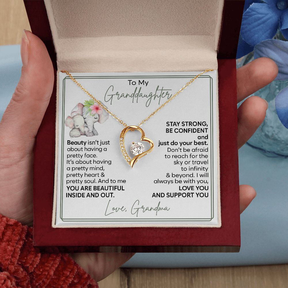 To My Granddaughter - Stay Strong - Forever Love Necklace