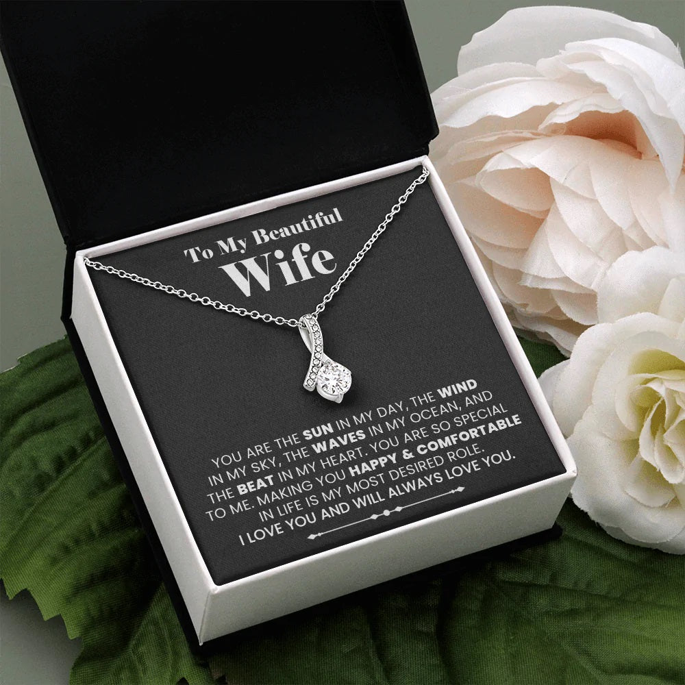 To My Wife The Sun The Wind Necklace - Perfect Gift for Wife - Sentimental Thoughtful Gift - Christmas Valentine's Day Jewelry