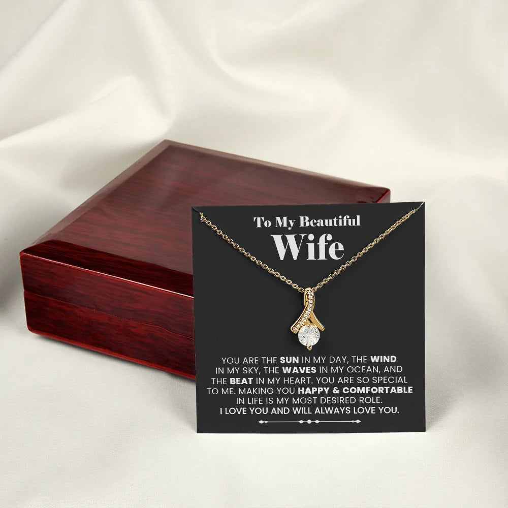 To My Wife The Sun The Wind Necklace - Perfect Gift for Wife - Sentimental Thoughtful Gift - Christmas Valentine's Day Jewelry