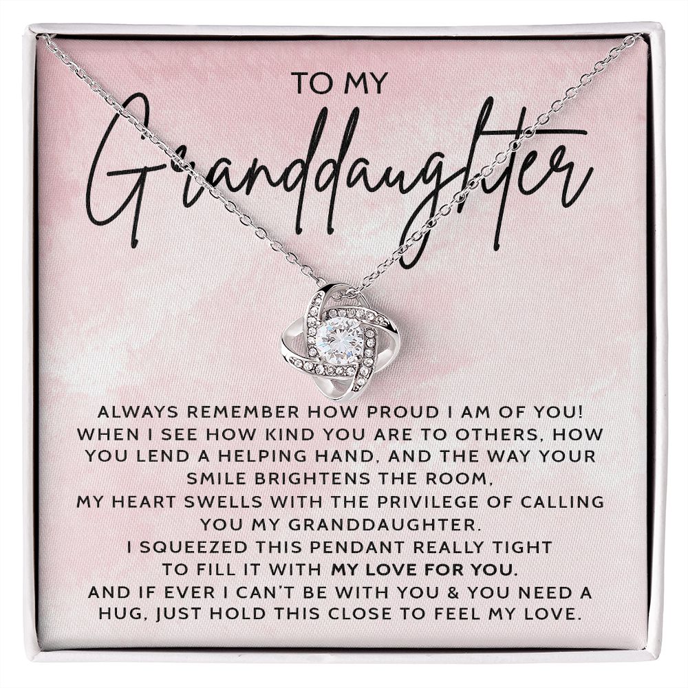 To My Granddaughter - Always Remember - Gift For Granddaughter - Love Knot Necklace