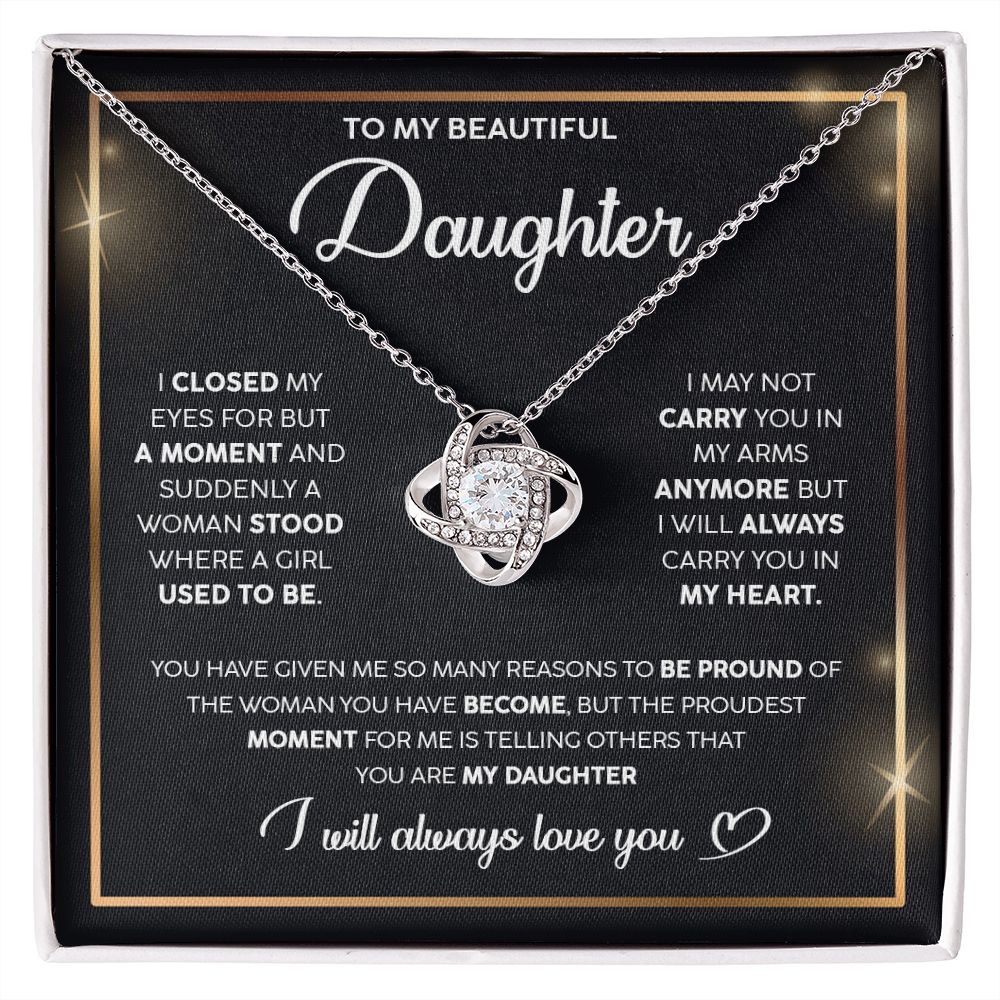 To My Daughter - Always Love You - Gift For Daughter - Love Knot Necklace