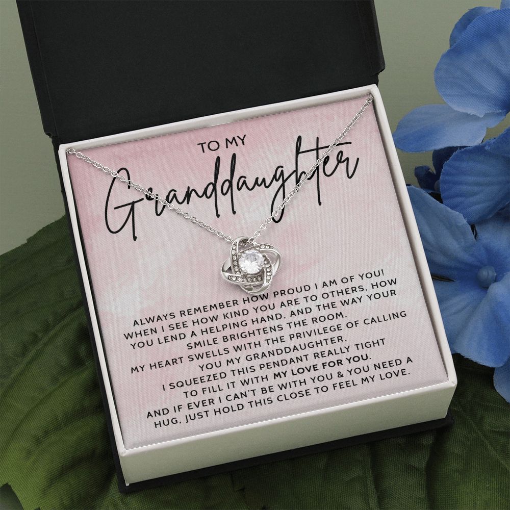 To My Granddaughter - Always Remember - Gift For Granddaughter - Love Knot Necklace
