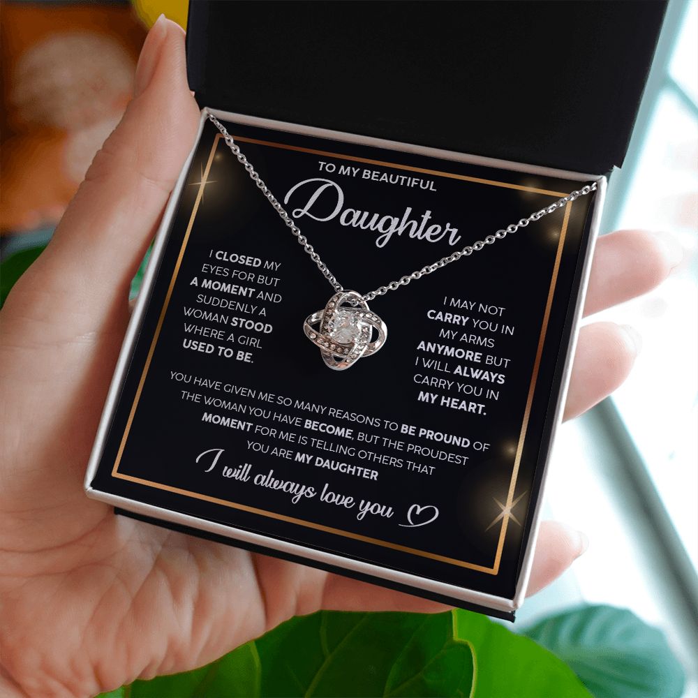 To My Daughter - Always Love You - Gift For Daughter - Love Knot Necklace