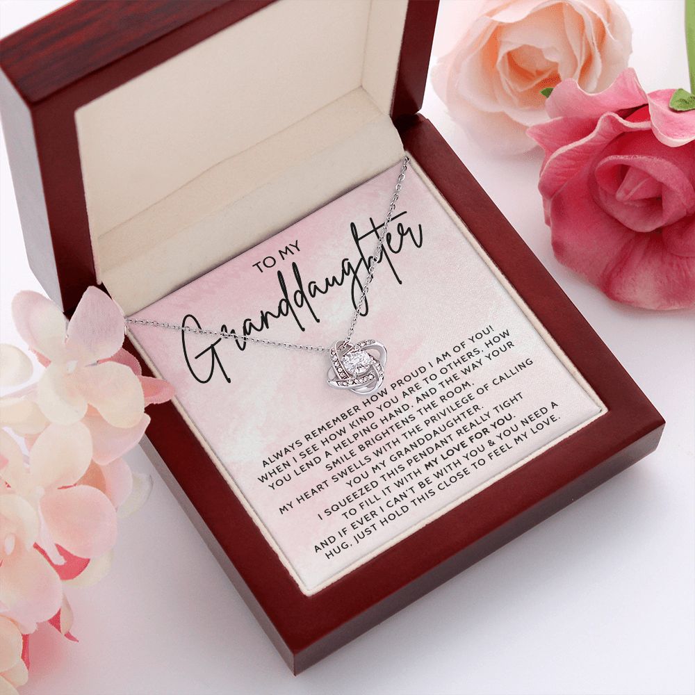 To My Granddaughter - Always Remember - Gift For Granddaughter - Love Knot Necklace
