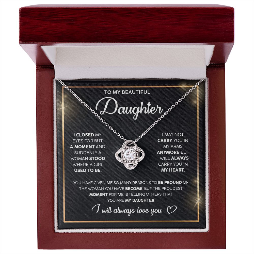 To My Daughter - Always Love You - Gift For Daughter - Love Knot Necklace