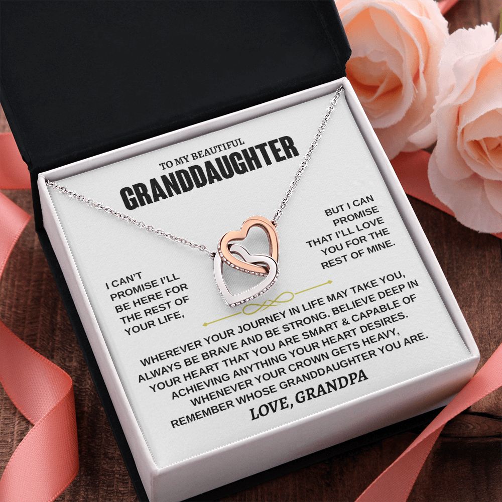 Beautiful Granddaughter Necklace - Deep In Your Heart - Gift for Granddaughter from Grandpa