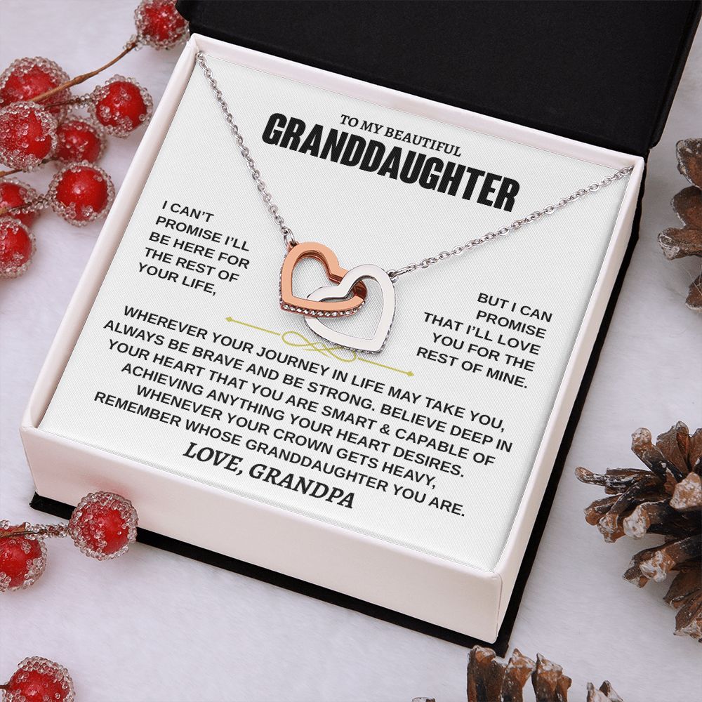 Beautiful Granddaughter Necklace - Deep In Your Heart - Gift for Granddaughter from Grandpa
