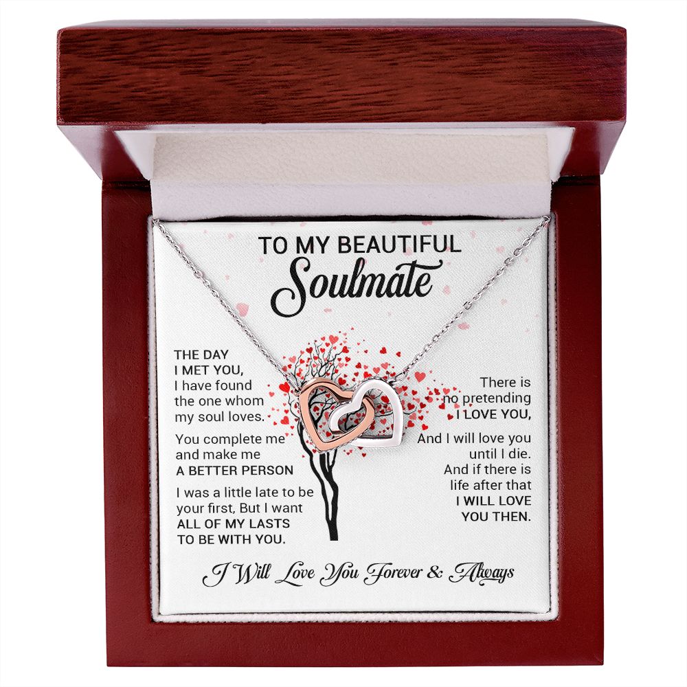 To My Beautiful Soulmate - The Day I Met You - Interlocking Hearts necklace