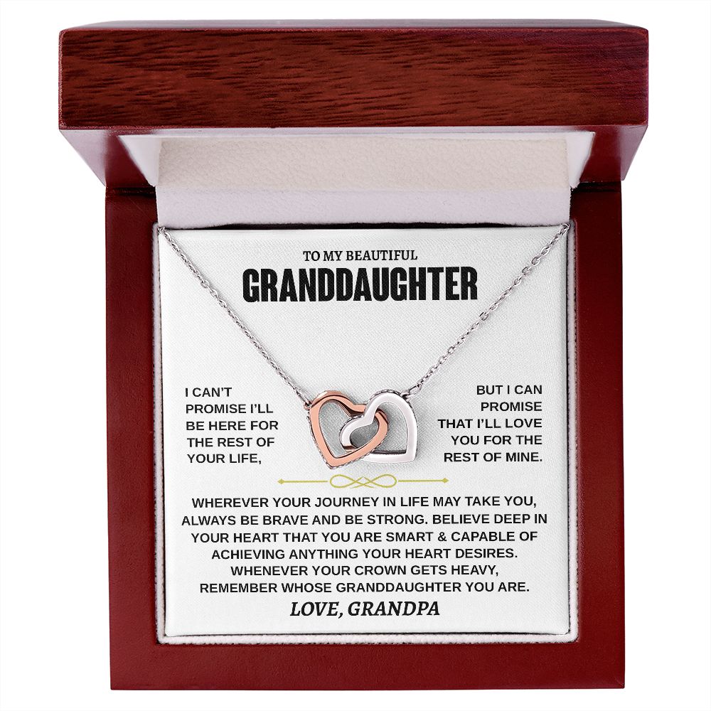 Beautiful Granddaughter Necklace - Deep In Your Heart - Gift for Granddaughter from Grandpa