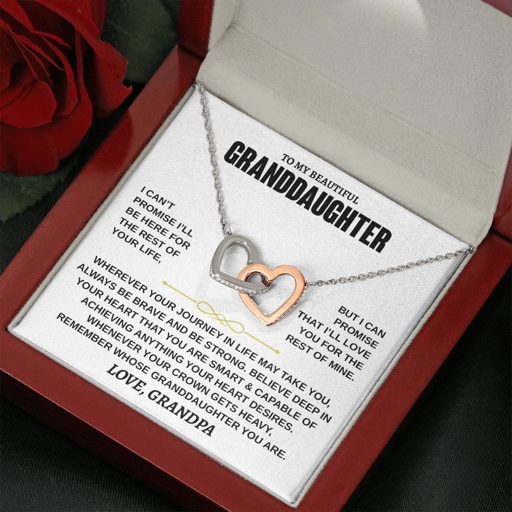 Beautiful Granddaughter Necklace - Deep In Your Heart - Gift for Granddaughter from Grandpa