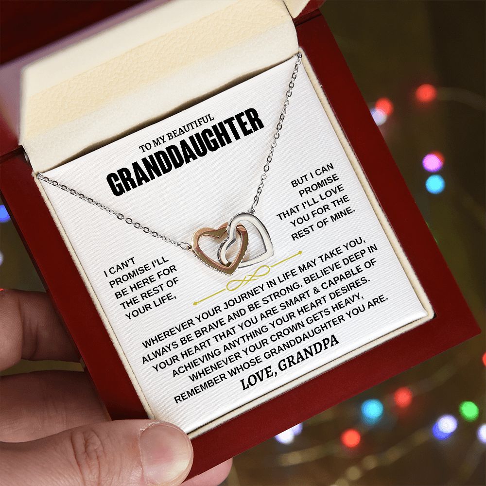 Beautiful Granddaughter Necklace - Deep In Your Heart - Gift for Granddaughter from Grandpa