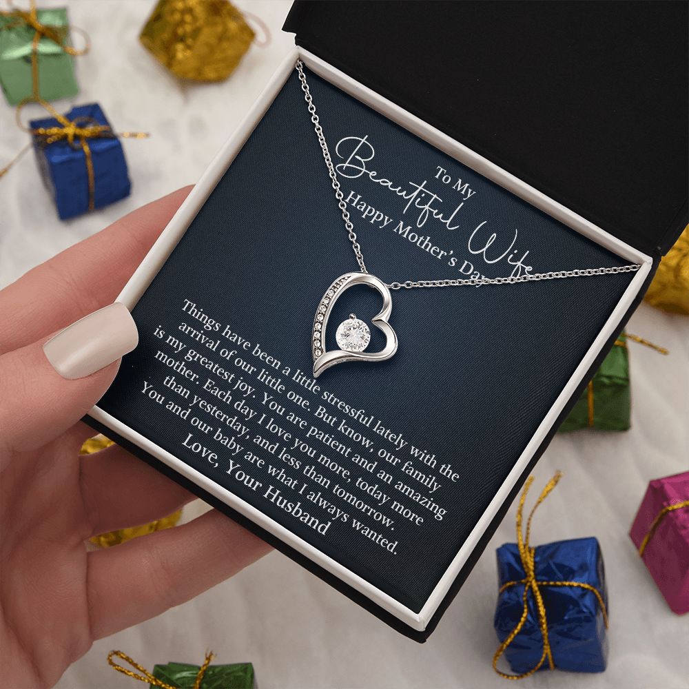To Beautiful Wife - I Love You More - Forever Love Necklace