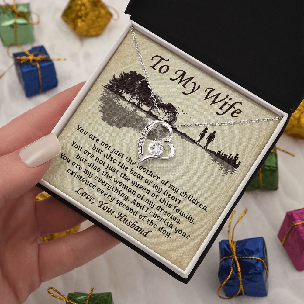 Wife The Beat Of My Heart - Forever Love Necklace - Gift For Wife From Husband