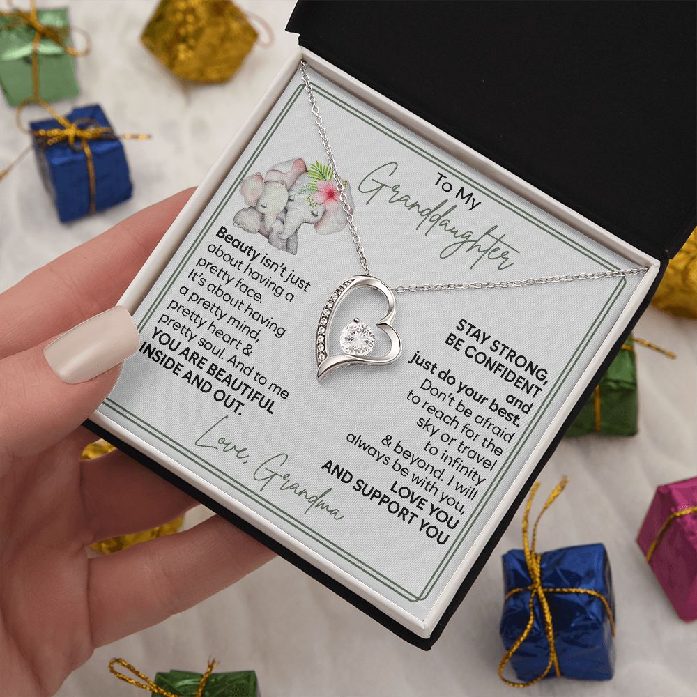To My Granddaughter - Stay Strong - Forever Love Necklace