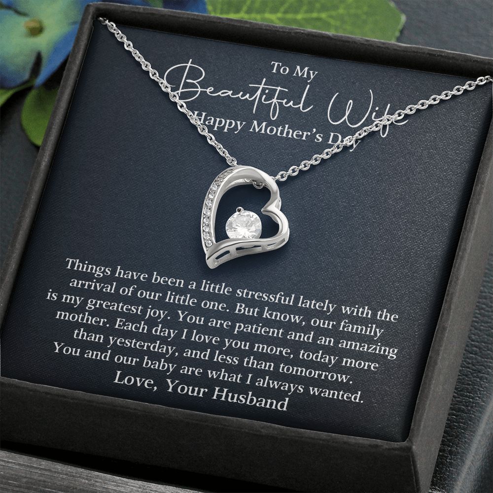 To Beautiful Wife - I Love You More - Forever Love Necklace