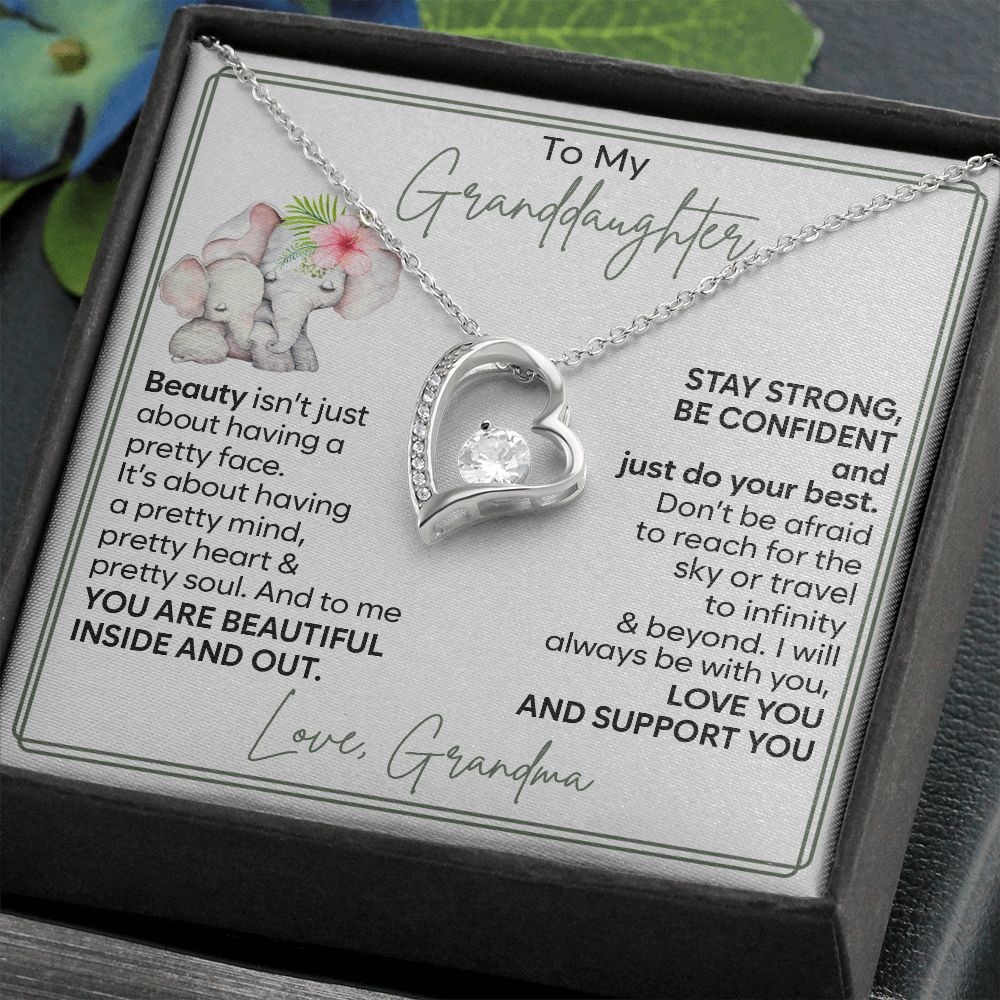 To My Granddaughter - Stay Strong - Forever Love Necklace