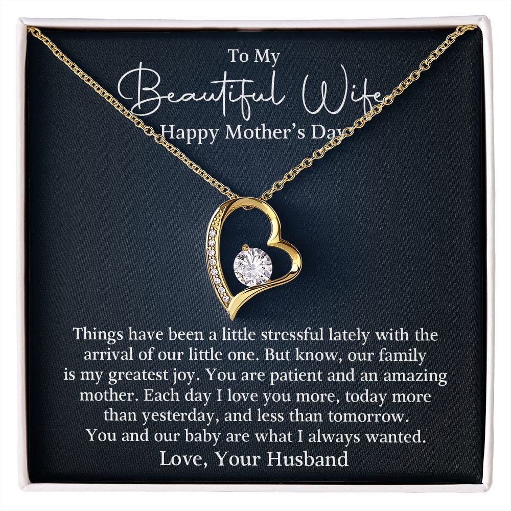To Beautiful Wife - I Love You More - Forever Love Necklace