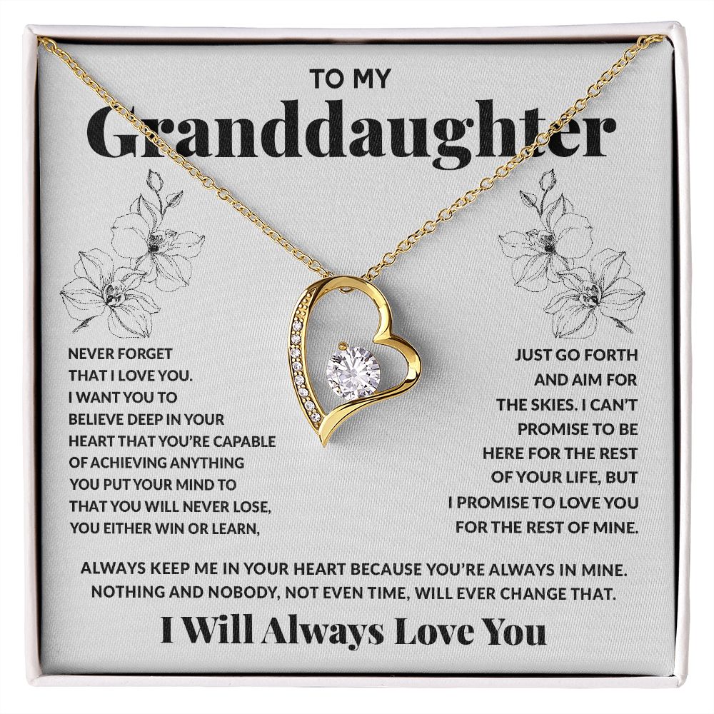 To My Granddaughter - Always In Mine - Forever Love Necklace