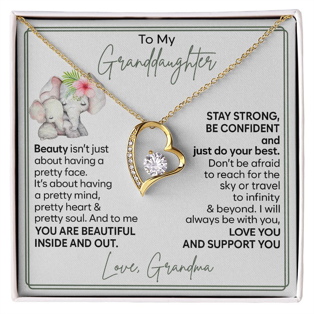 To My Granddaughter - Stay Strong - Forever Love Necklace