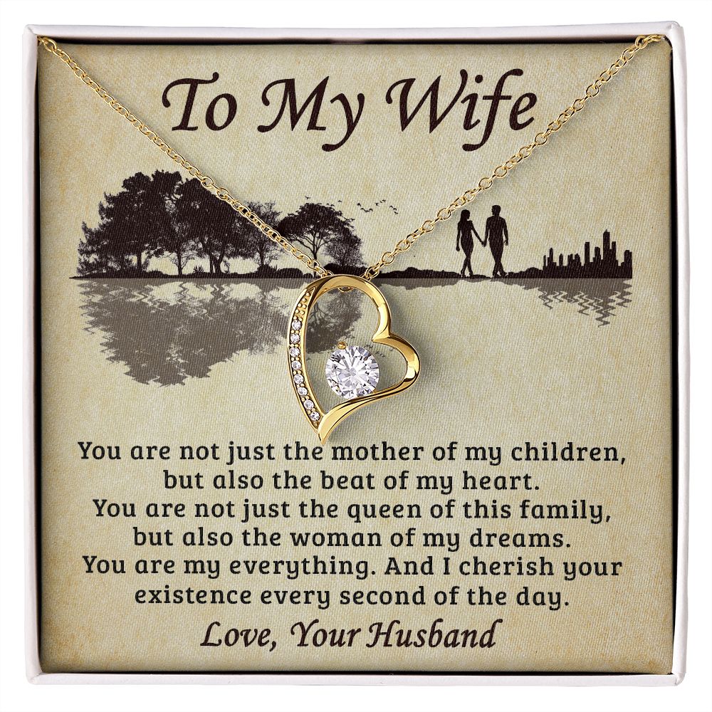 Wife The Beat Of My Heart - Forever Love Necklace - Gift For Wife From Husband