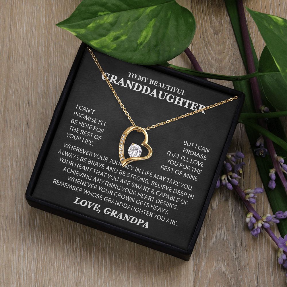 To My Granddaughter Necklace - Journey In Life - Gift For Granddaughter From Grandpa