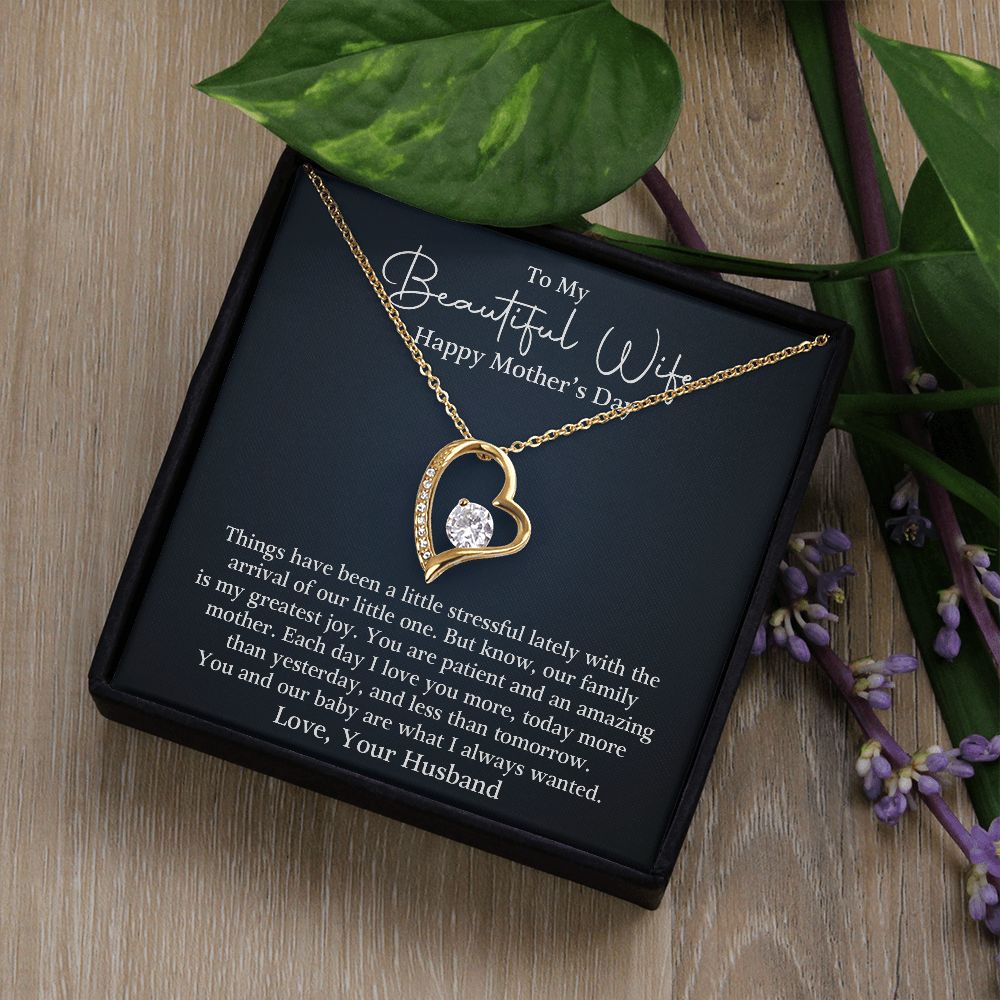 To Beautiful Wife - I Love You More - Forever Love Necklace