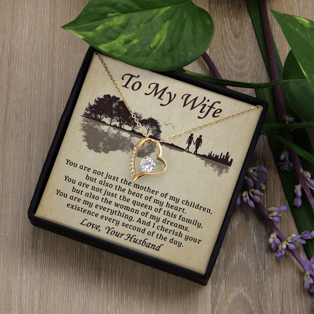 Wife The Beat Of My Heart - Forever Love Necklace - Gift For Wife From Husband