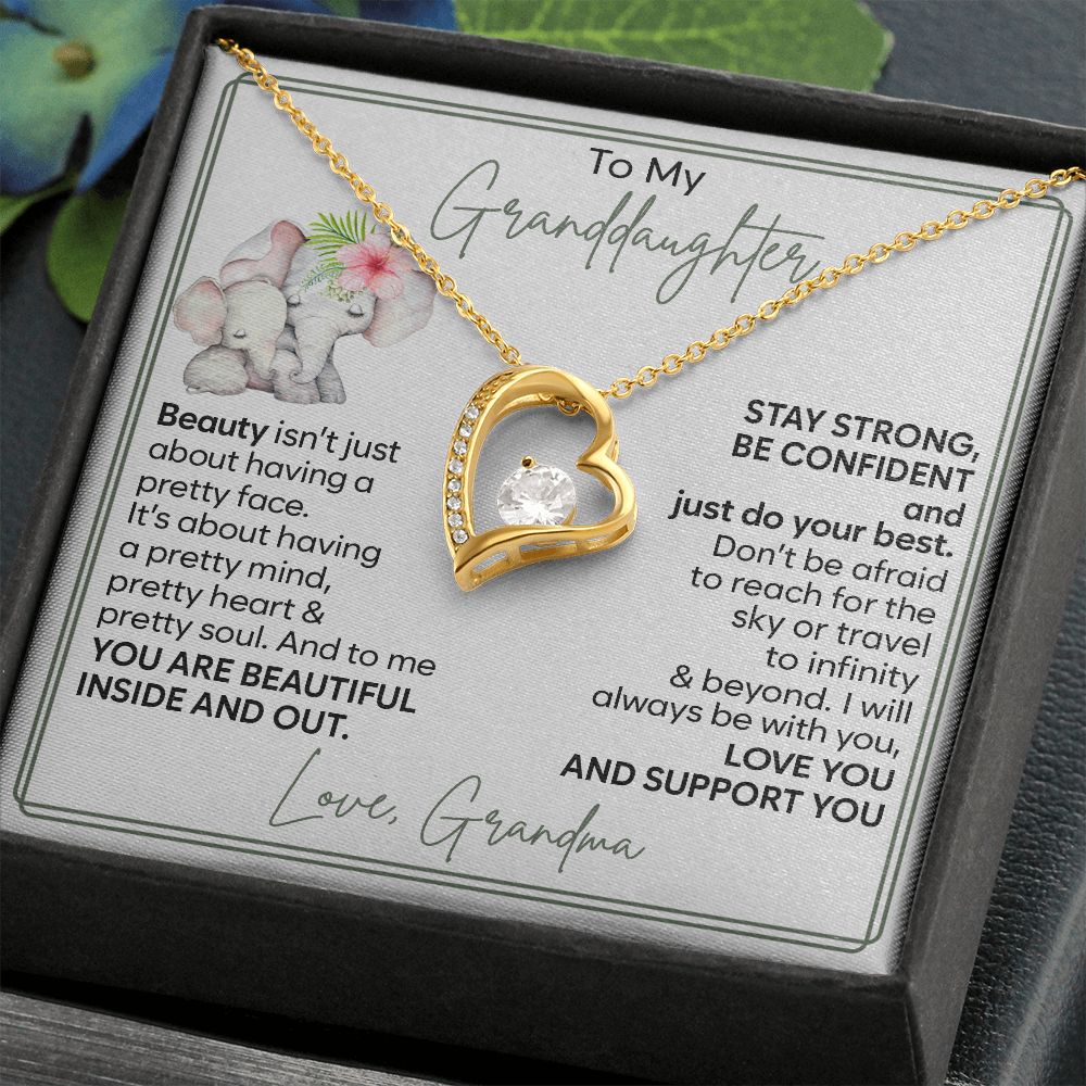 To My Granddaughter - Stay Strong - Forever Love Necklace