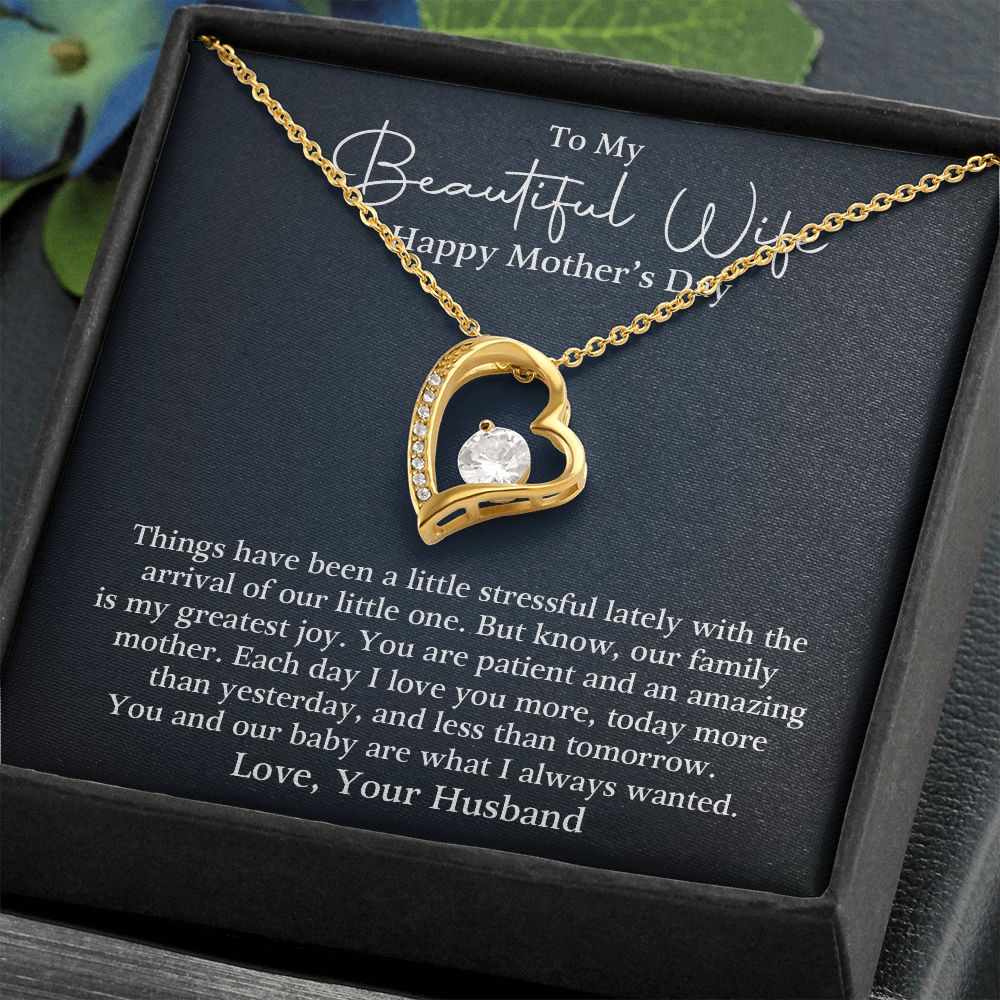 To Beautiful Wife - I Love You More - Forever Love Necklace