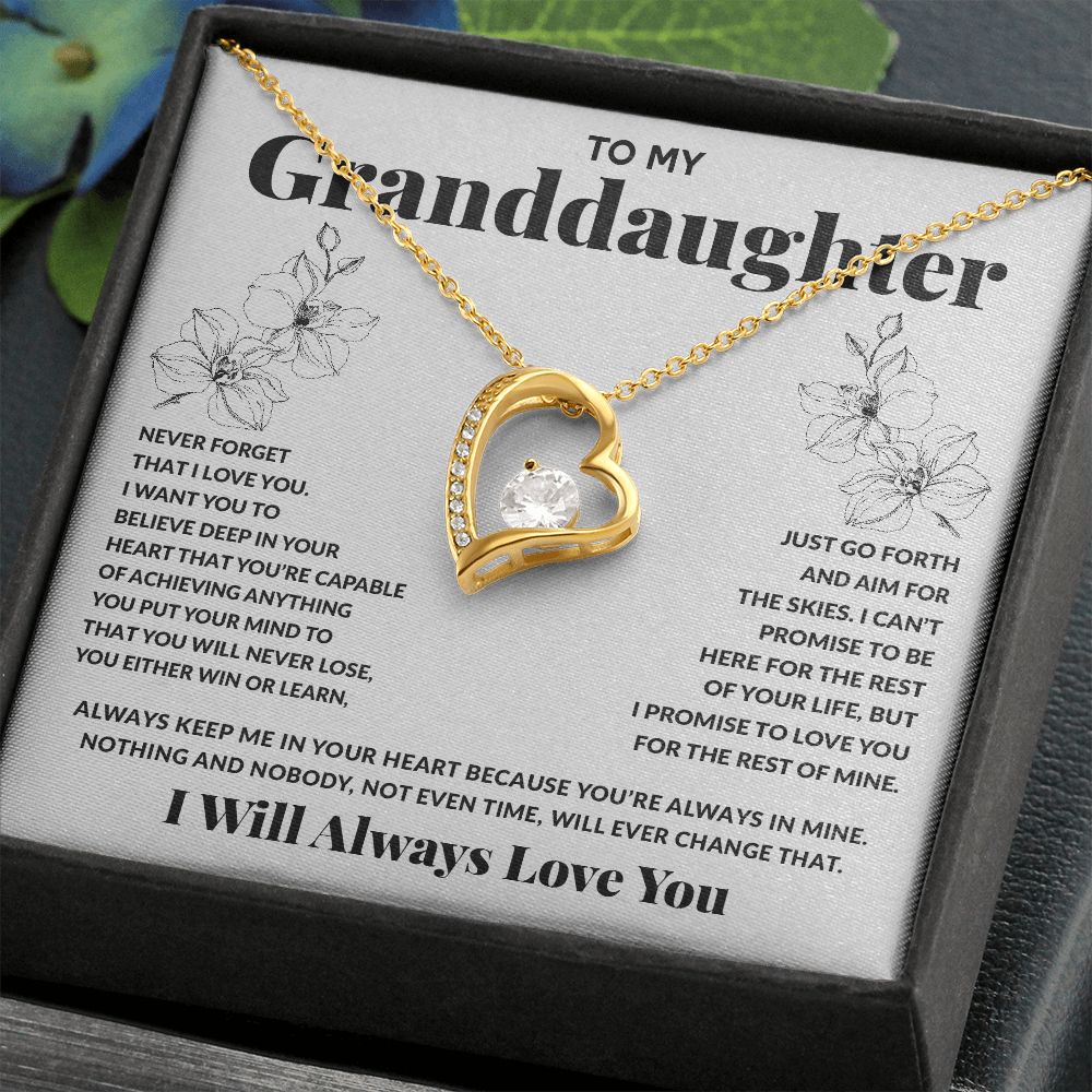To My Granddaughter - Always In Mine - Forever Love Necklace