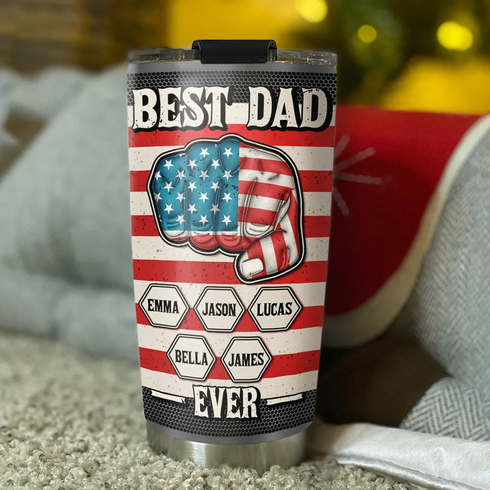 Strongest Dad - Personalized Custom 3D Inflated Effect Tumbler