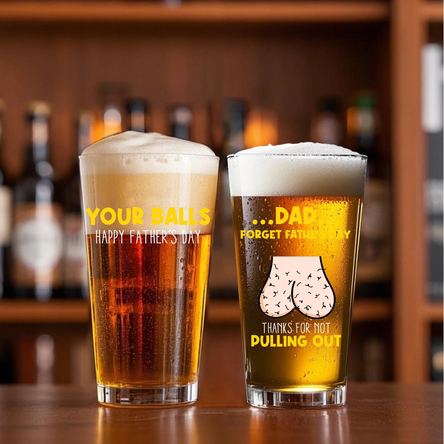 We Used To Live In Your Balls Funny - Personalized Beer Glass