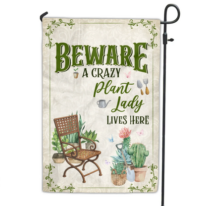 Plant Lady Lives Here - Personalized Custom Flag