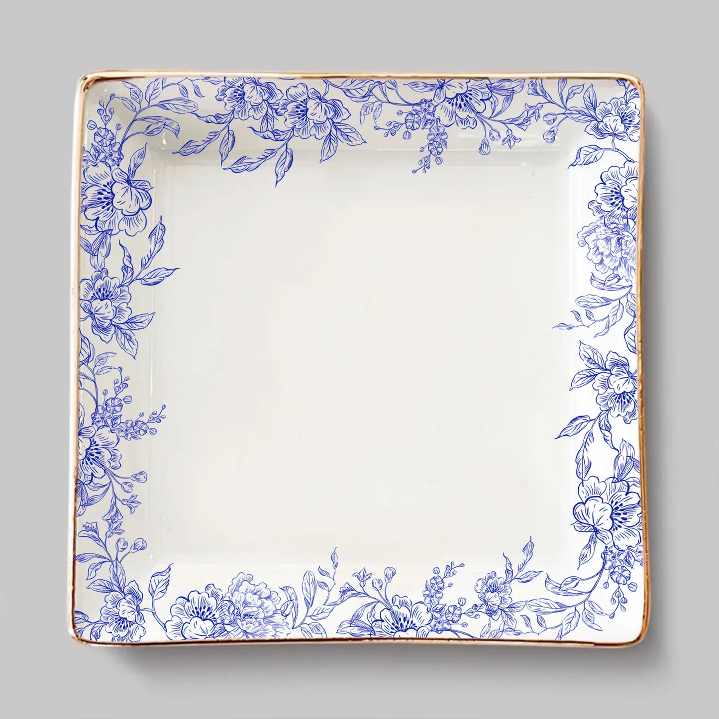 God Says I Am Name Letter In Bible Toile De Jouy Style - Personalized Jewelry Dish