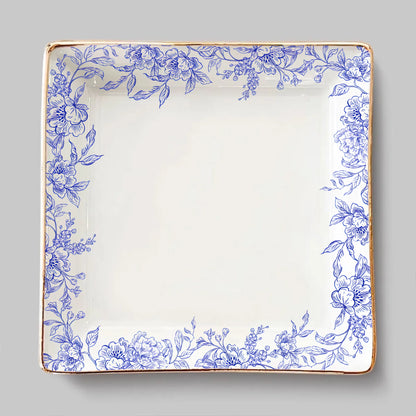 God Says I Am Name Letter In Bible Toile De Jouy Style - Personalized Jewelry Dish