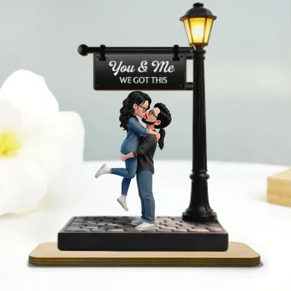 Timeless Love Under The Light - Personalized 2-Layered Wooden Plaque - Heartfelt Gift For Couple, For Him, For Her