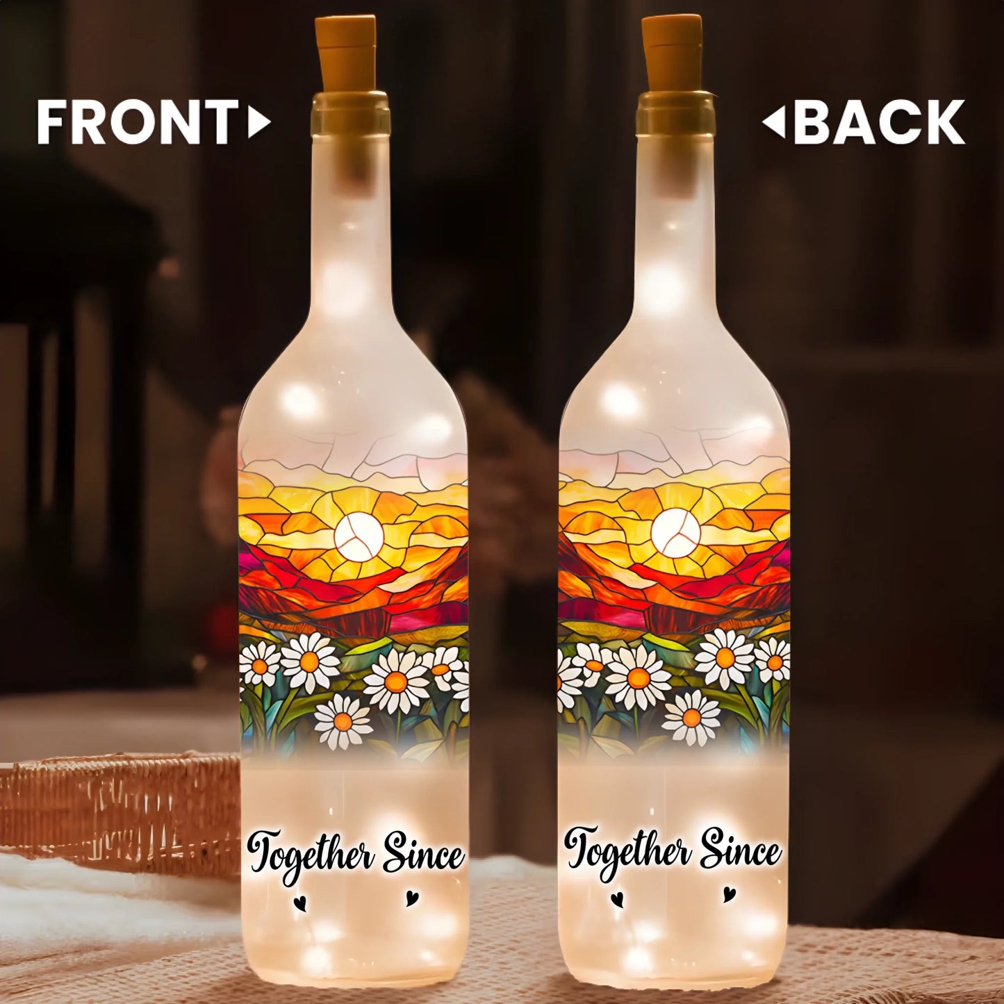 You And Me We Got This - Stained Glass Style - Personalized Bottle Lamp